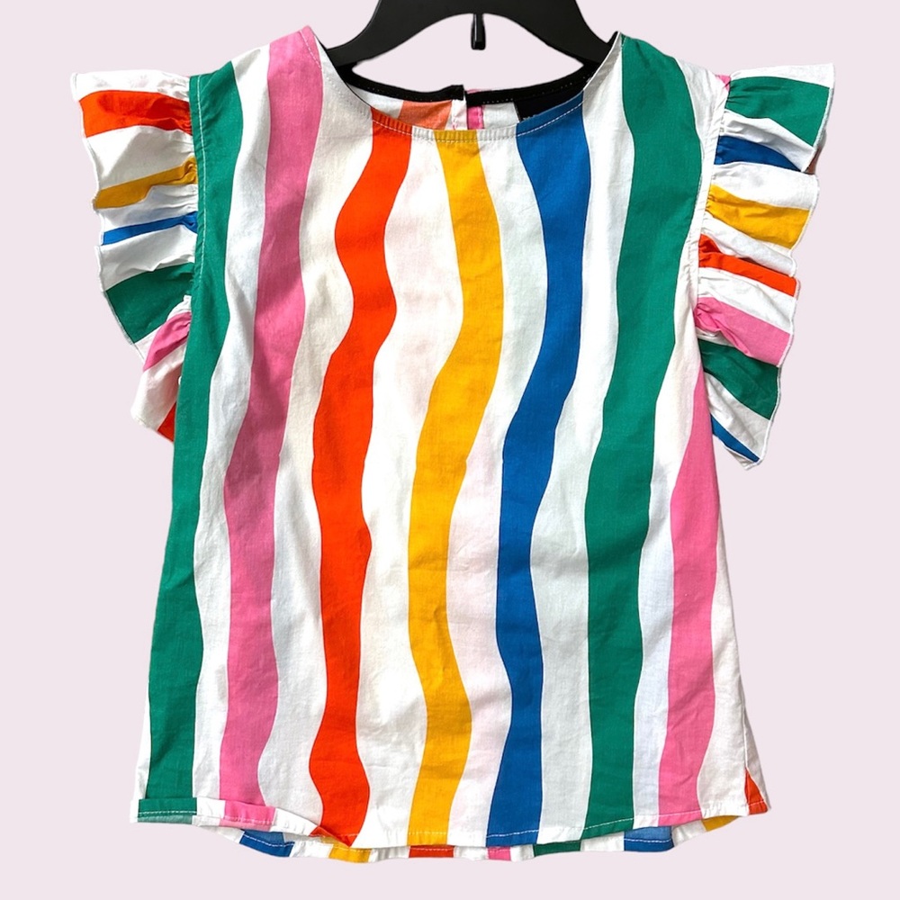 Nooworks Salvation Stripe ruffle top